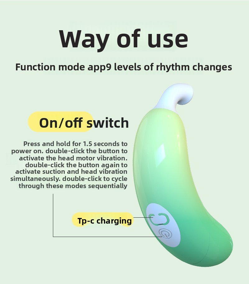 Discreet Banana Vibrator - 9 Modes with Suction - EaseMode Wellness