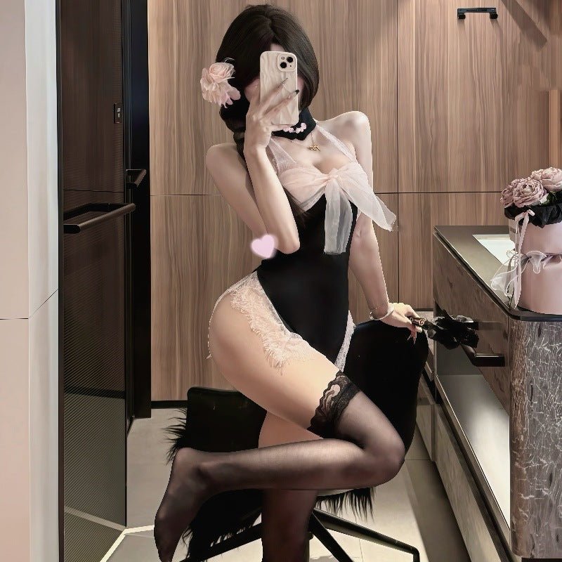 Erotic Mesh Cheongsam Lingerie for Sensual Nights - EaseMode Wellness