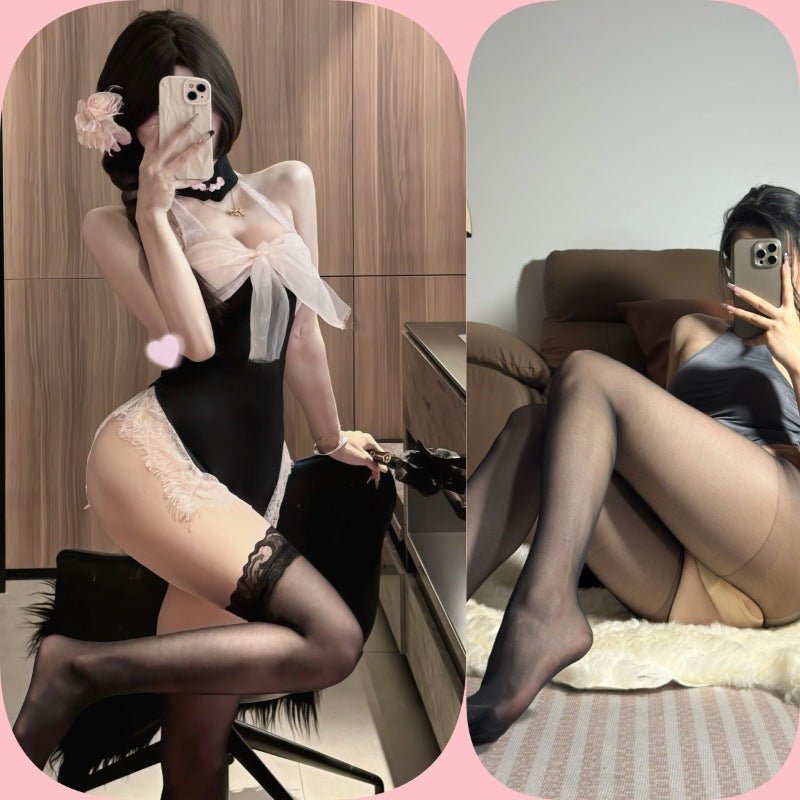 Erotic Mesh Cheongsam Lingerie for Sensual Nights - EaseMode Wellness