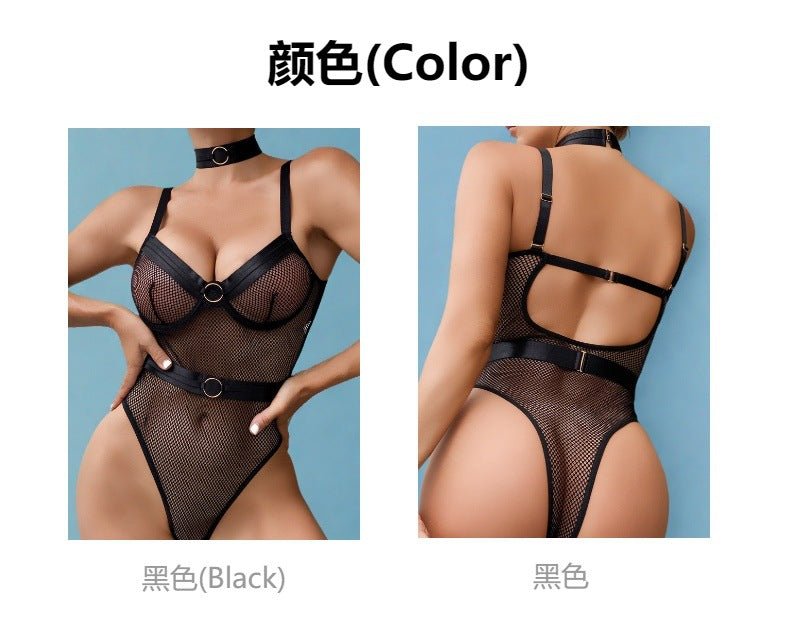 Fishnet Push - Up Jumpsuit for Slim Fit Styling - EaseMode Wellness