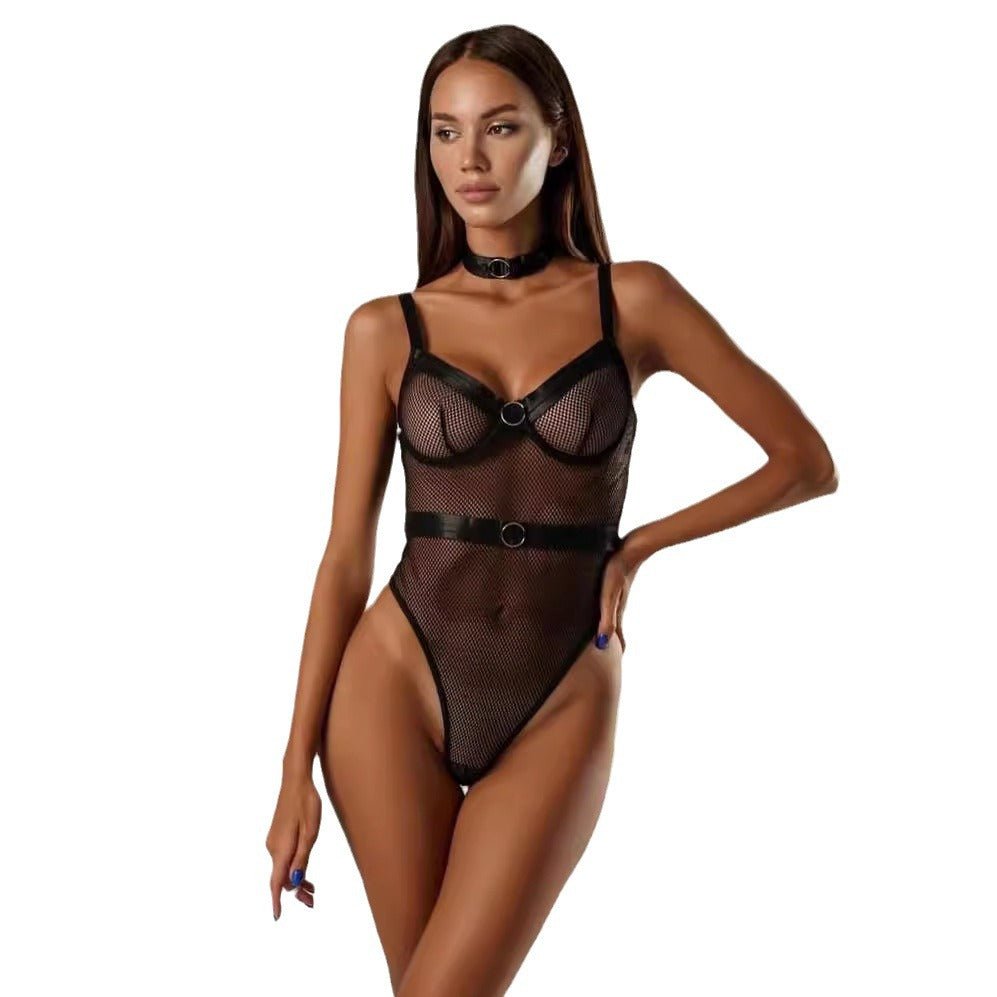 Fishnet Push - Up Jumpsuit for Slim Fit Styling - EaseMode Wellness