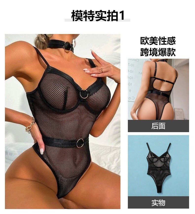 Fishnet Push - Up Jumpsuit for Slim Fit Styling - EaseMode Wellness