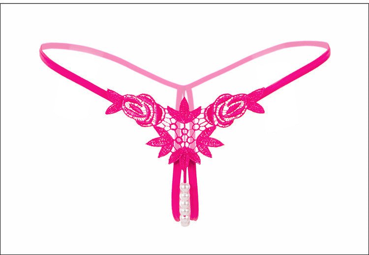 性感刺绣珍珠丁字裤低腰透视款式 - EaseMode Wellness