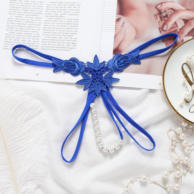 性感刺绣珍珠丁字裤低腰透视款式 - EaseMode Wellness