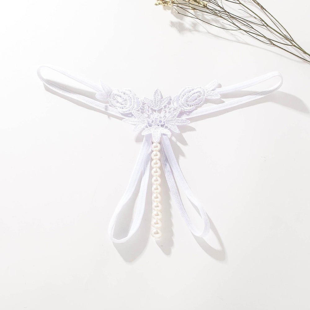 性感刺绣珍珠丁字裤低腰透视款式 - EaseMode Wellness