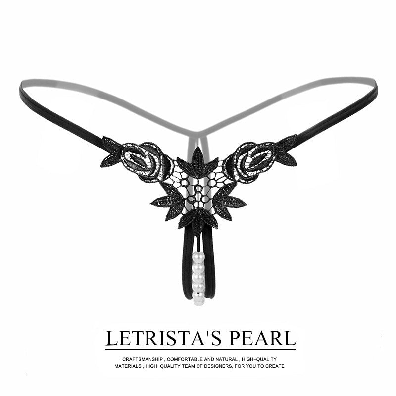 性感刺绣珍珠丁字裤低腰透视款式 - EaseMode Wellness