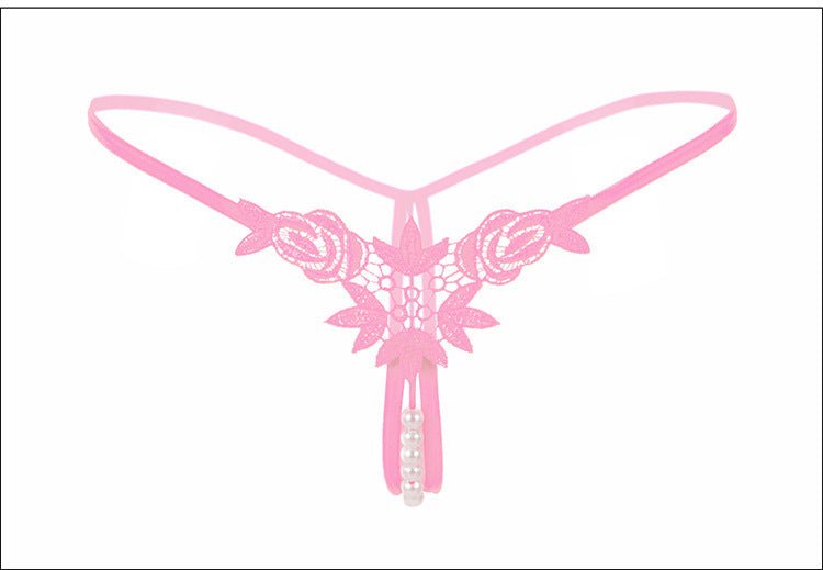 性感刺绣珍珠丁字裤低腰透视款式 - EaseMode Wellness