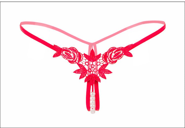 性感刺绣珍珠丁字裤低腰透视款式 - EaseMode Wellness