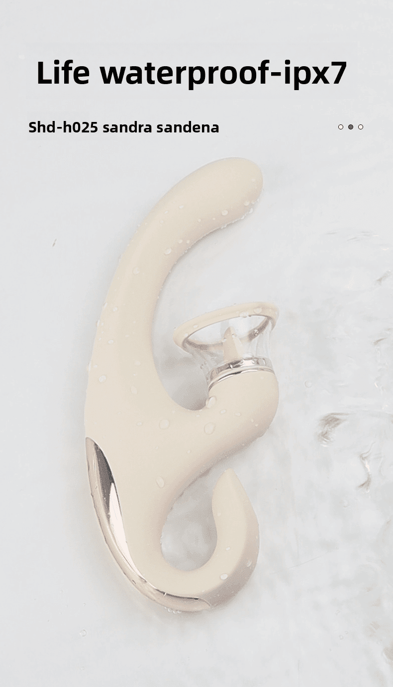 IPX7级生活防水多功能震动器，吸吮与舌头设计，适合浴室使用。