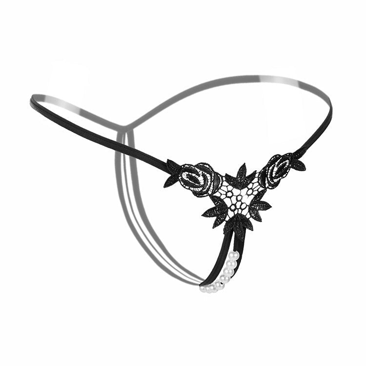 性感刺绣珍珠丁字裤低腰透视款式 - EaseMode Wellness