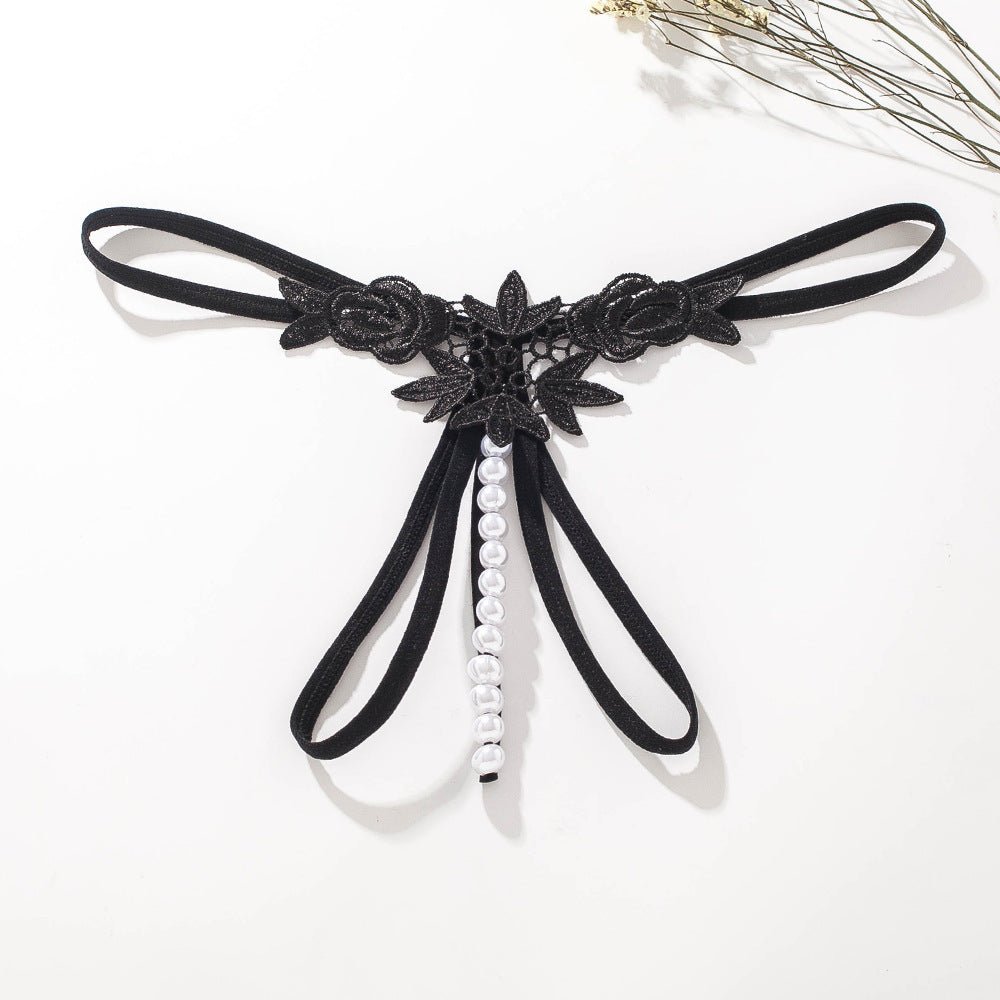 性感刺绣珍珠丁字裤低腰透视款式 - EaseMode Wellness