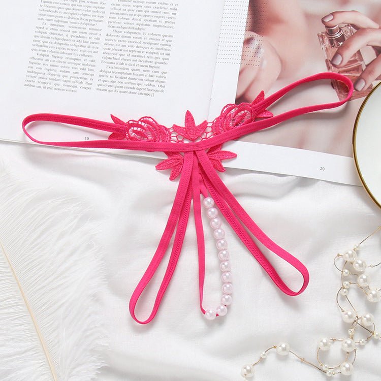 性感刺绣珍珠丁字裤低腰透视款式 - EaseMode Wellness