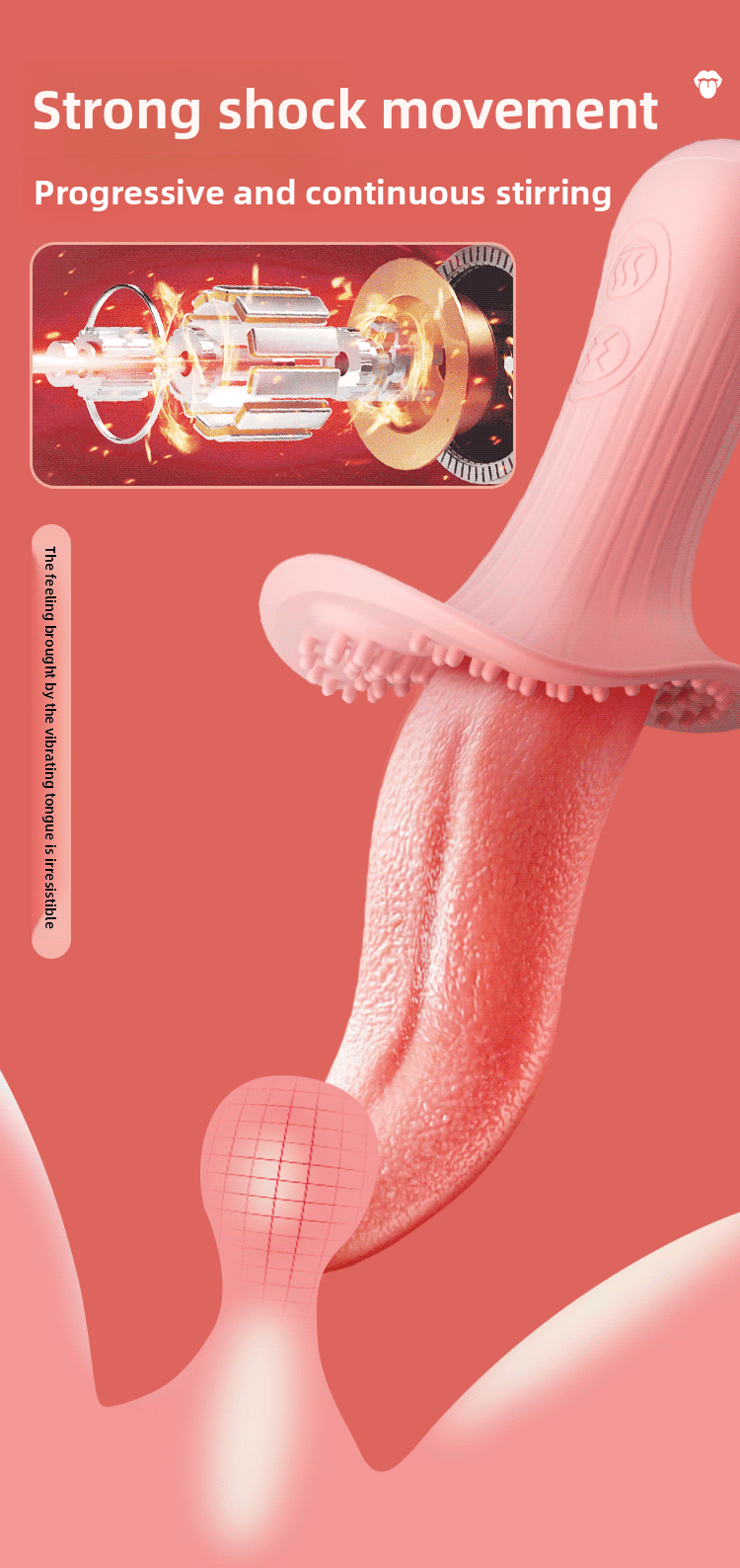 Realistic Tongue Vibrator for Licking and Suction - EaseMode Wellness