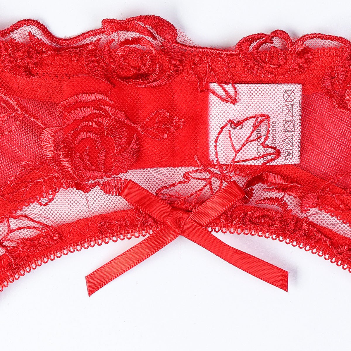 Red Rose Embroidered Lingerie - 3 - Piece Sheer Camisole & Shapewear Set - EaseMode Wellness