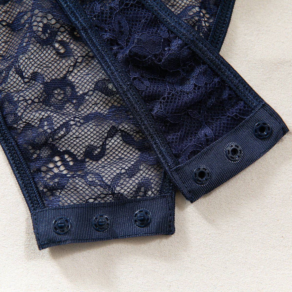 Romantic Lace Lingerie Set - Sheer Mesh Underwear with Silk Stockings - EaseMode Wellness