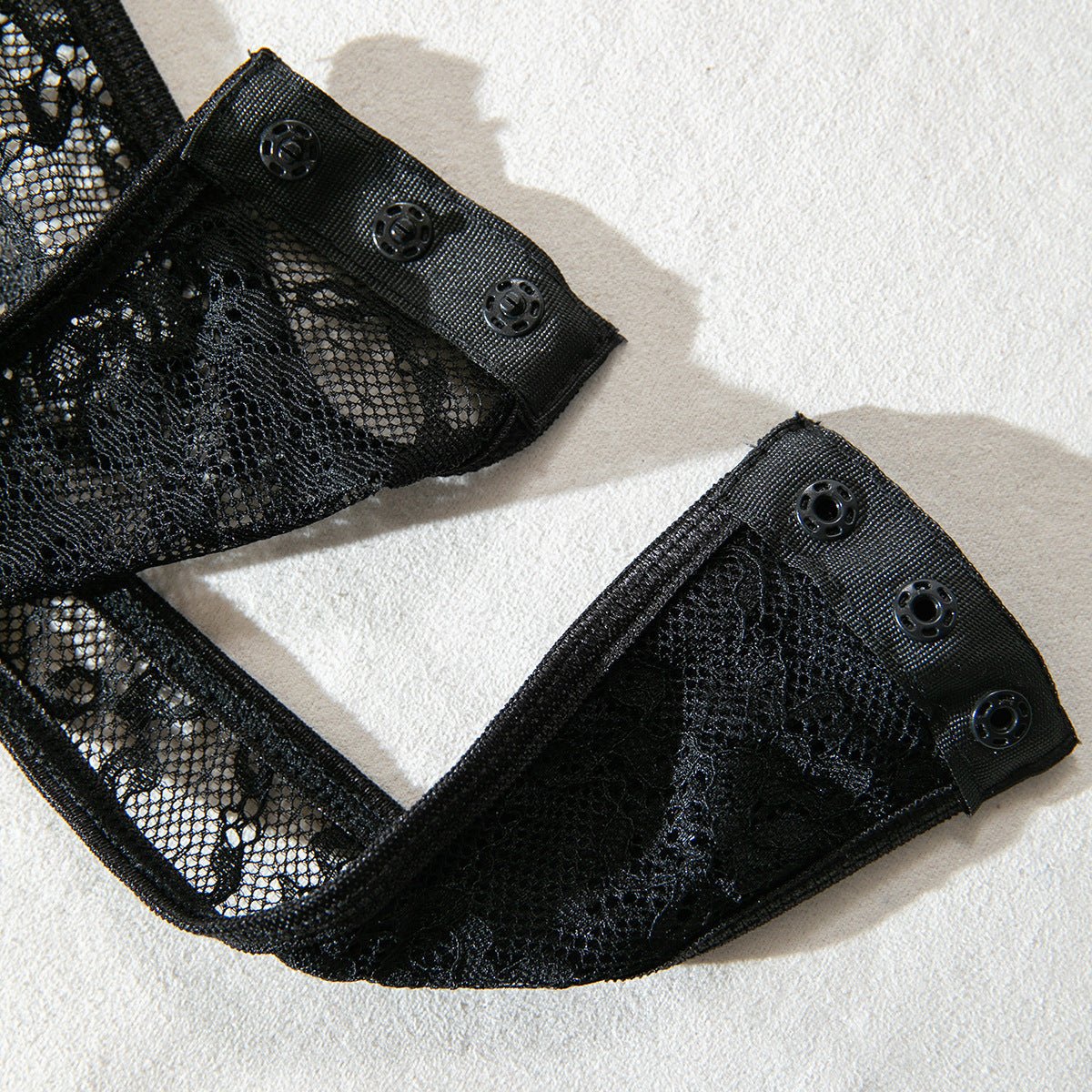 Romantic Lace Lingerie Set - Sheer Mesh Underwear with Silk Stockings - EaseMode Wellness