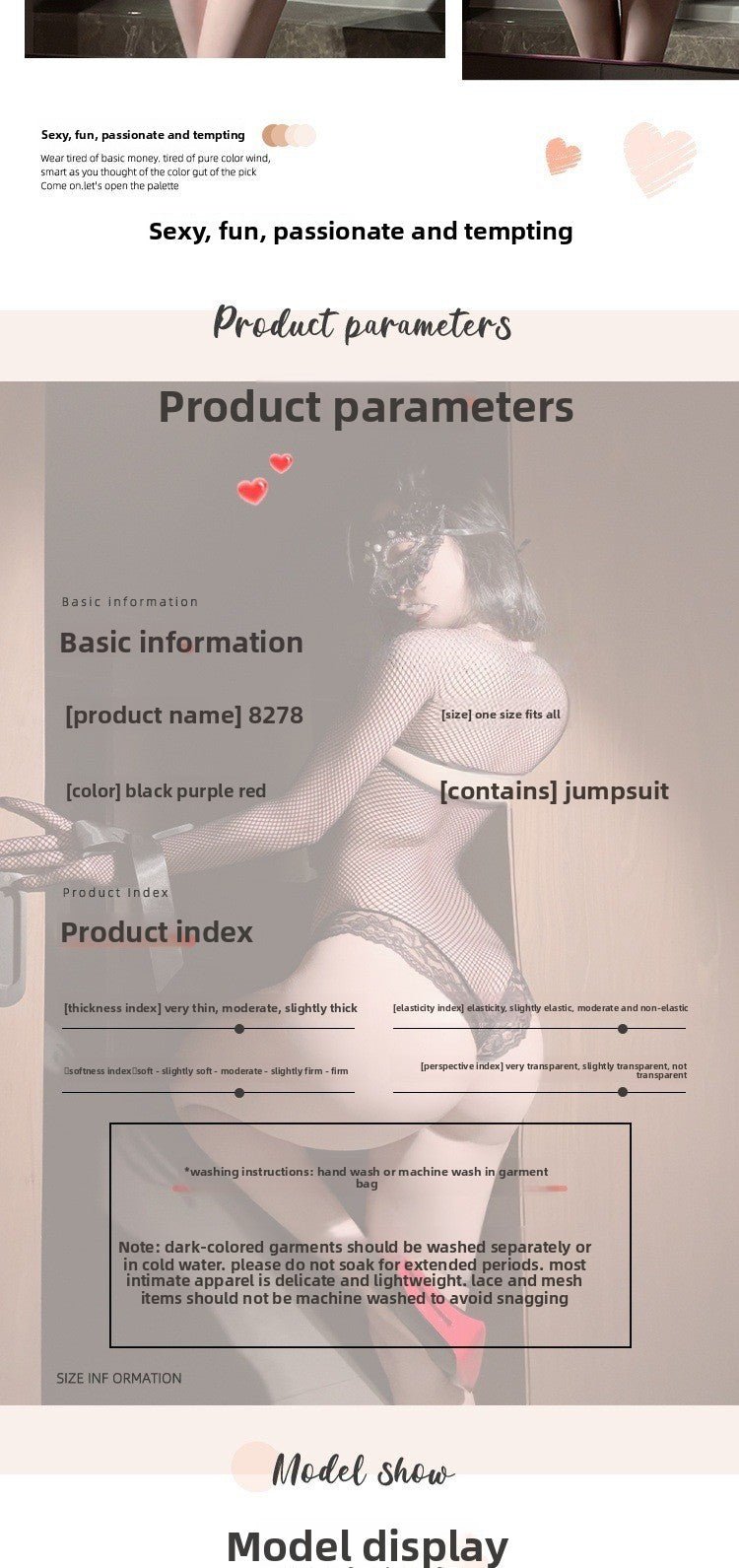 Seductive Lace - Up Mesh Bodysuit - Long Sleeve Sheer Lingerie - EaseMode Wellness