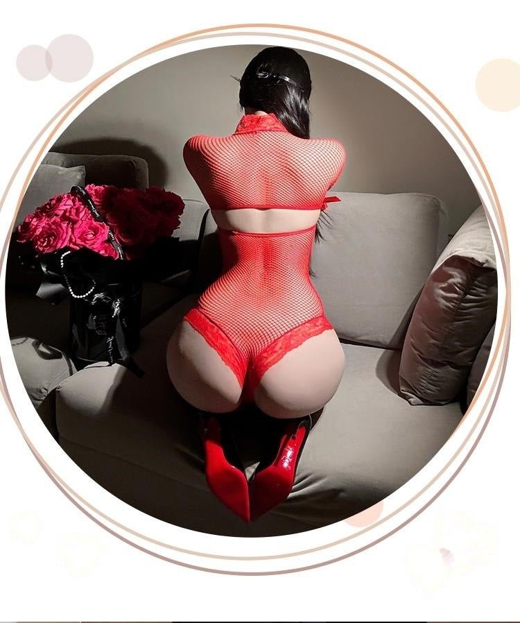 Seductive Lace - Up Mesh Bodysuit - Long Sleeve Sheer Lingerie - EaseMode Wellness