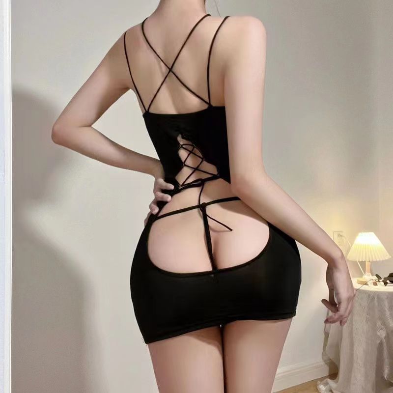 Sexy Lingerie - Push - Up Suspender Pajamas with Hollow Straps - EaseMode Wellness