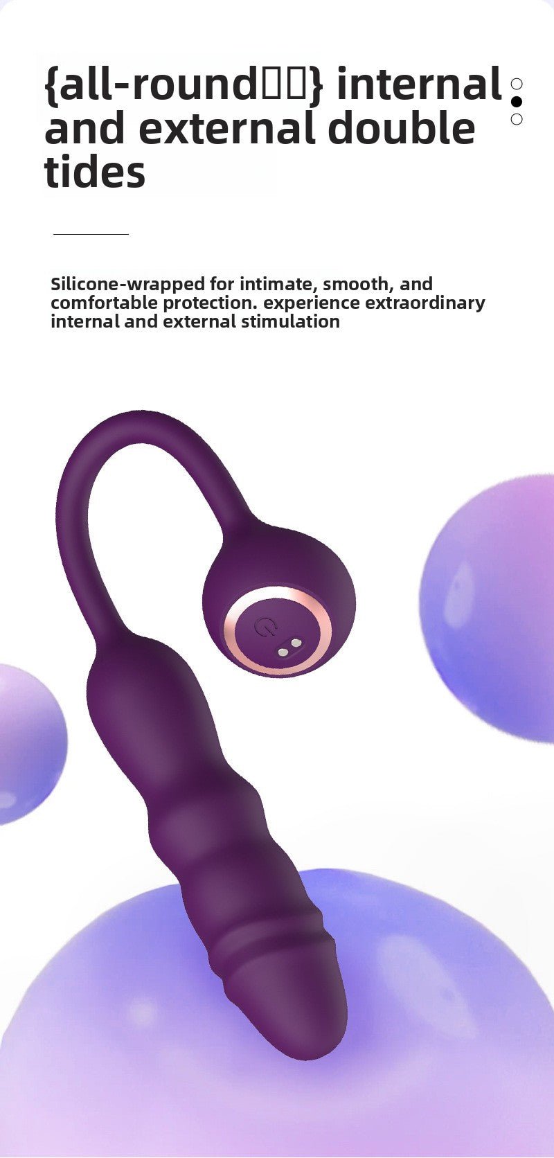 Purple Telescopic Thrusting Vibrator with silicone-wrapped design for internal and external stimulation, promoting smooth pleasure.