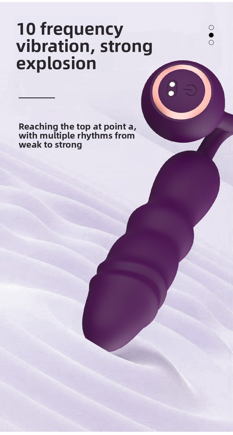10-frequency vibration Telescopic Thrusting Vibrator in purple, offering escalating rhythms for intense adult pleasure.