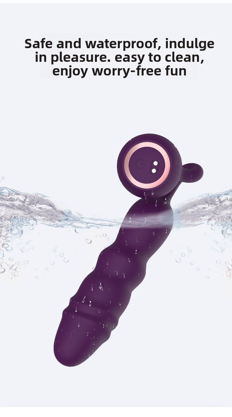 Waterproof purple Telescopic Thrusting Vibrator for safe and hygienic adult use, easy to clean and ideal for wet environments.