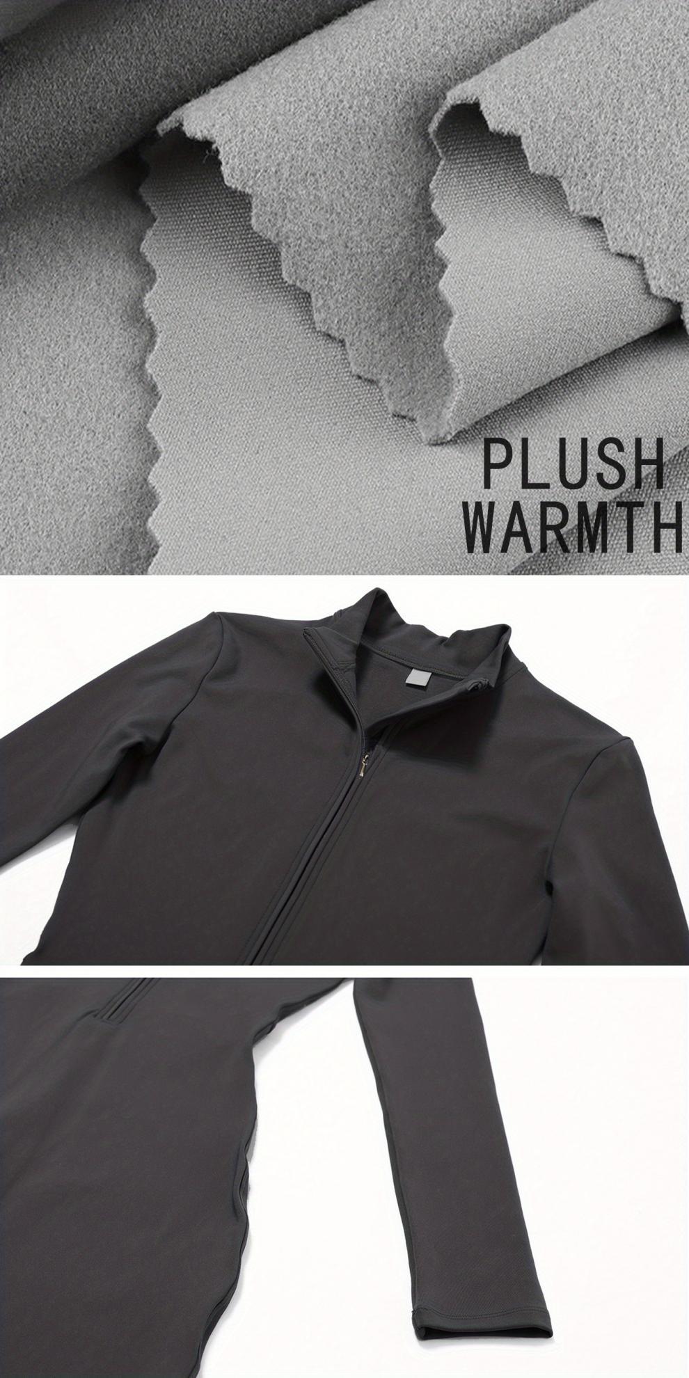 Winter Warm Fleece Bodysuit - Yoga Fitness Dance Cycling Jumpsuit - EaseMode Wellness