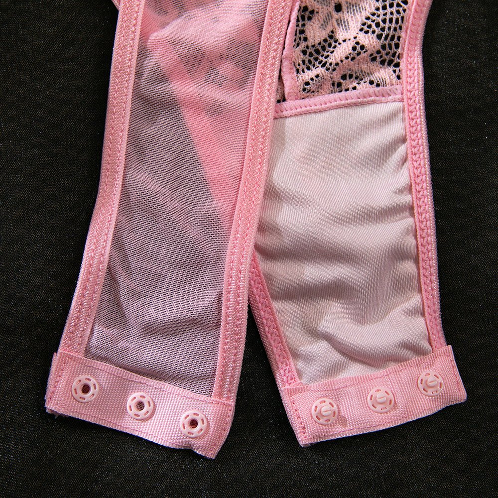 Women's Lace Splicing Jumpsuit with Body Shaping Features - EaseMode Wellness