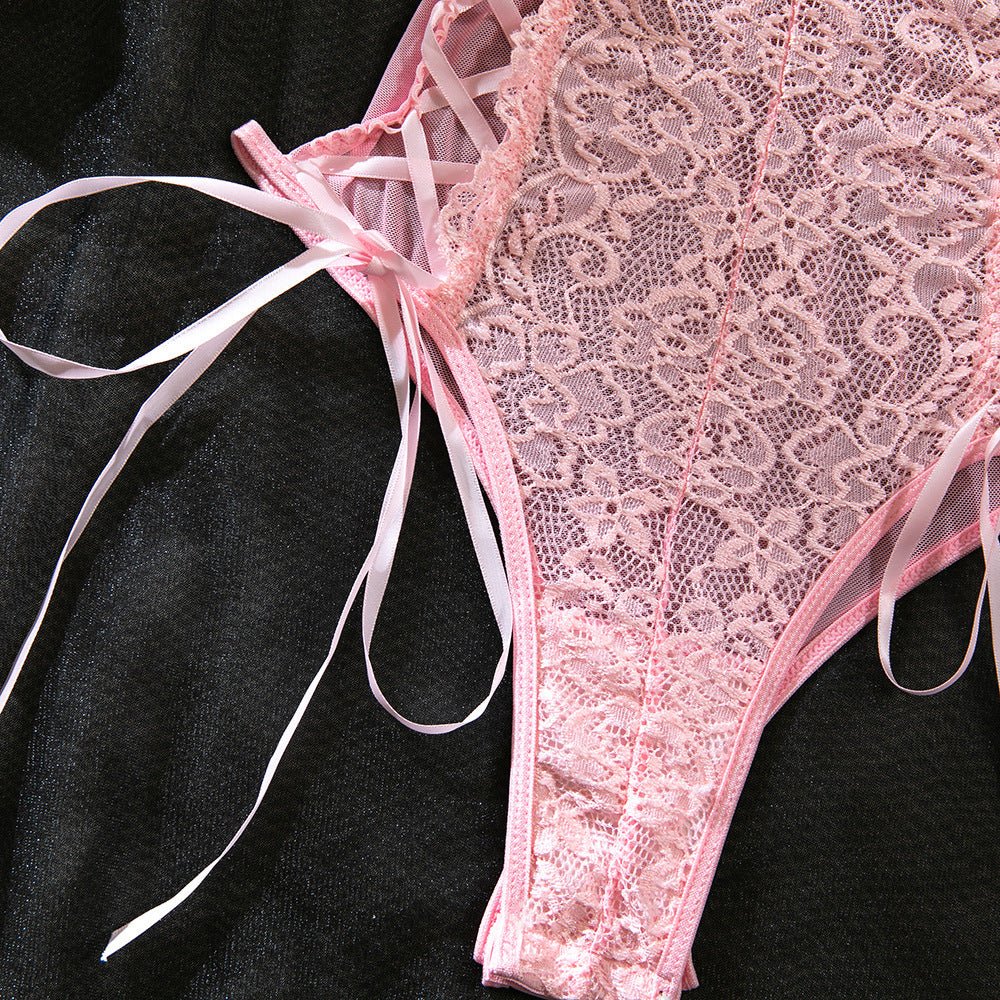 Women's Lace Splicing Jumpsuit with Body Shaping Features - EaseMode Wellness